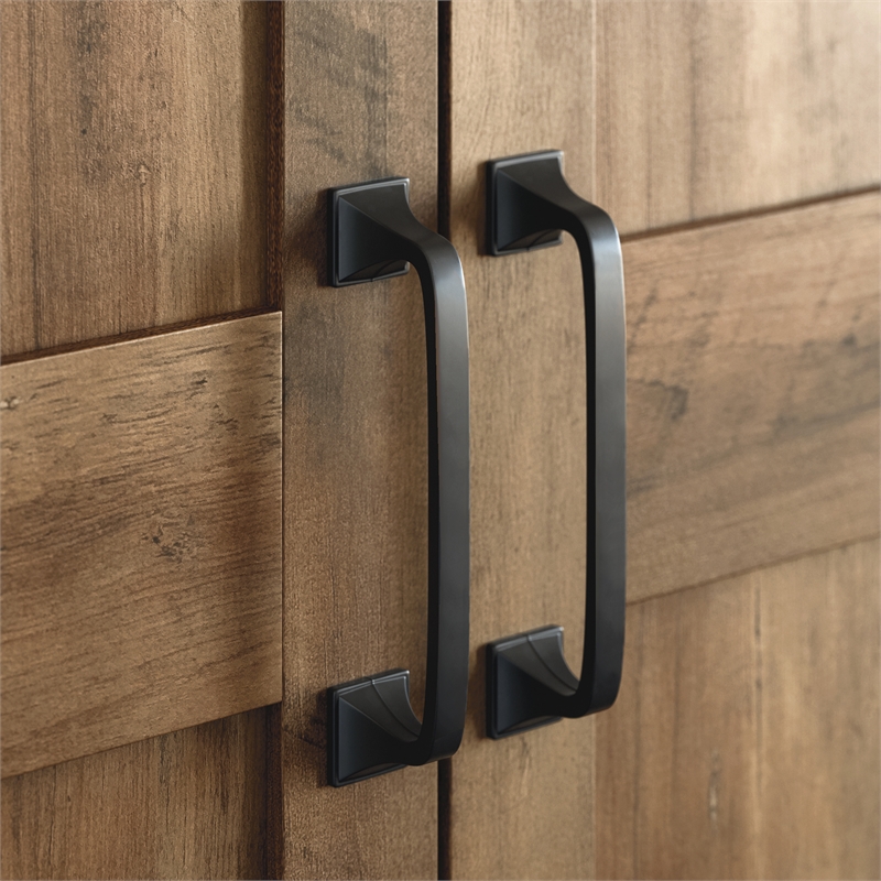 Maklaine 2 Door Engineered Wood Storage Cabinet in Rural Pine