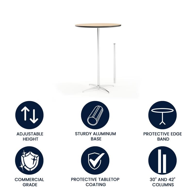 Maklaine Elegant Modern Transitional Round Wood Cocktail Table