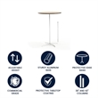 Maklaine Elegant Modern Transitional Round Wood Cocktail Table