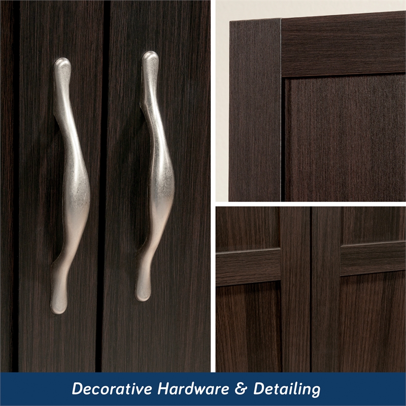 Maklaine Engineered Wood Storage Cabinet in Cinnamon Cherry Finish