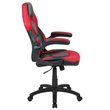 Maklaine Contemporary Ergonomic Faux Leather Racing Gaming Chair in Red