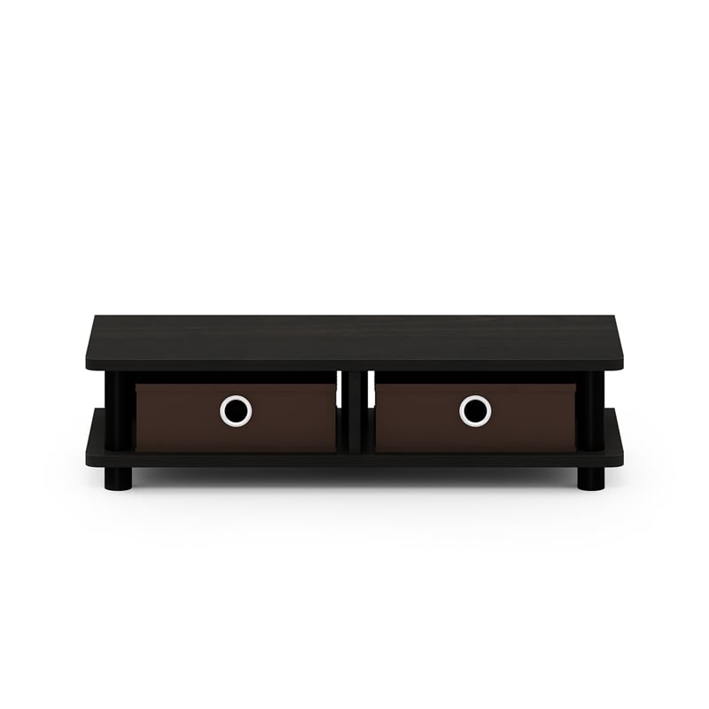 Maklaine Contemporary Turn-N-Tube Monitor Stand in Espresso/Black