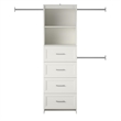 Maklaine Engineered Wood Transitional 4 Drawer Closet Storage in White
