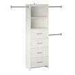 Maklaine Engineered Wood Transitional 4 Drawer Closet Storage in White