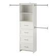 Maklaine Engineered Wood Transitional 4 Drawer Closet Storage in White