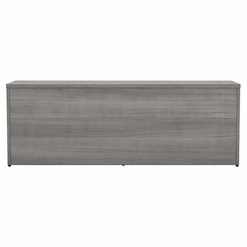 Maklaine Engineered Wood Low Storage Cabinet with Doors in Platinum Gray