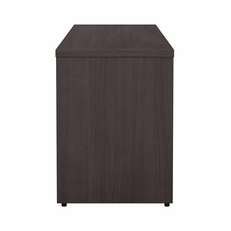 Maklaine Engineered Wood Low Storage Cabinet with Doors in Storm Gray