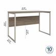 Maklaine Engineered Wood 48W x 24D Computer Table Desk in Modern Hickory