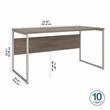 Maklaine Engineered Wood 60W x 30D Computer Table Desk in Modern Hickory