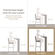 Maklaine Transitional Barrel Back Metal Bar Stool Set in Gray/Espresso