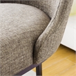 Maklaine Transitional Barrel Back Metal Bar Stool Set in Gray/Espresso