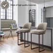 Maklaine Transitional Barrel Back Metal Bar Stool Set in Gray/Espresso