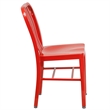 Maklaine Modern / Contemporary Metal Vertical Slat Back Dining Side Chair in Red