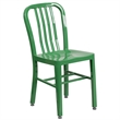 Maklaine Metal Vertical Slat Back Dining Side Chair in Green