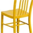 Maklaine Metal Vertical Slat Back Dining Side Chair in Yellow