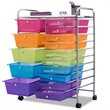 Maklaine 15 Drawers Scrapbook Paper Rolling Storage Cart in Multi-Color