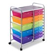Maklaine 15 Drawers Scrapbook Paper Rolling Storage Cart in Multi-Color