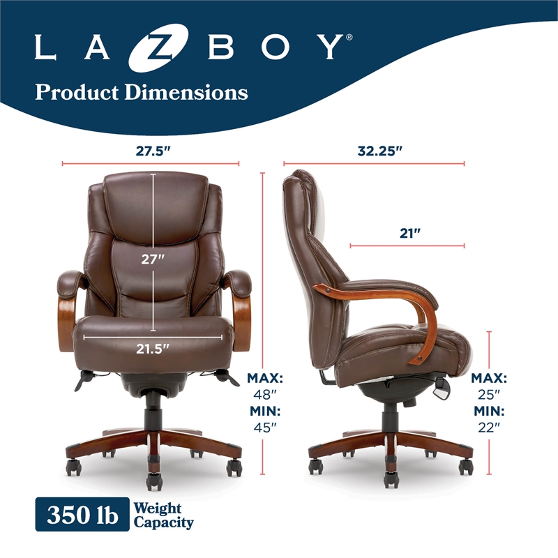 Maklaine Big & Tall Executive Office Chair in Chestnut Brown
