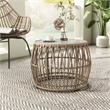 Maklaine Wicker / Rattan Round Outdoor Coffee Table in Natural