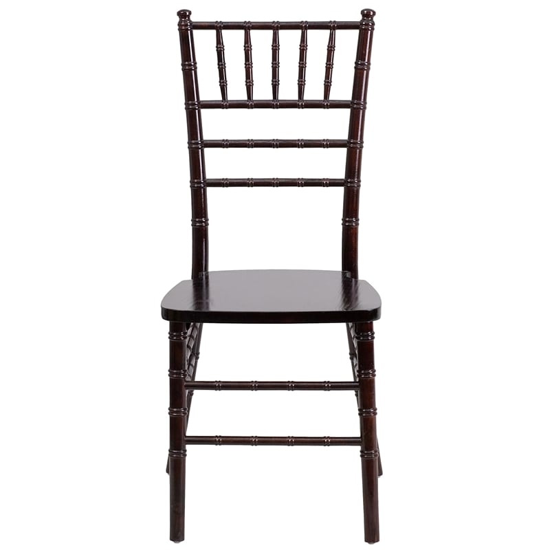 Maklaine Contemporary Wood Chiavari Stacking Dining Side Chair in Walnut