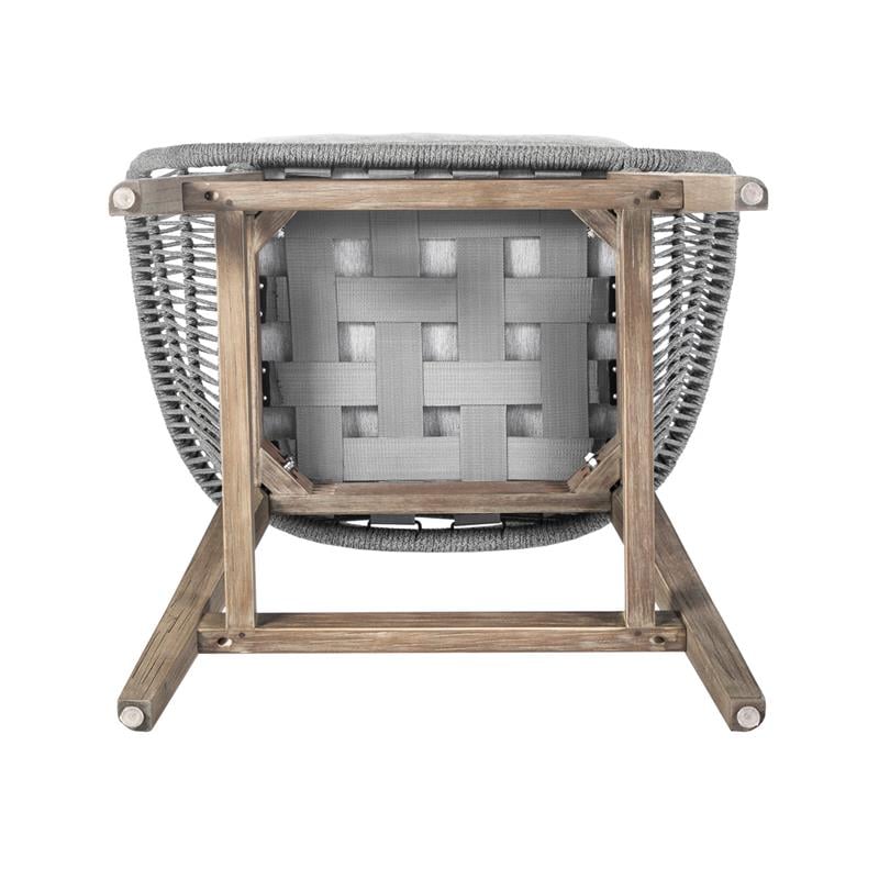 Maklaine Indoor/Outdoor Counter Height Bar Stool in Light Eucalyptus Wood