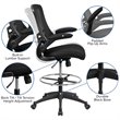 Maklaine Modern Transitional Mid Back Mesh Drafting Stool in Black