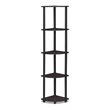 Maklaine Turn-N-Tube Wood 5 Tier Corner Display Rack in Dark Walnut
