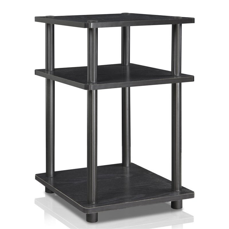 Maklaine Turn-N-Tube Contemporary Engineered Wood Multipurpose Shelf in Black