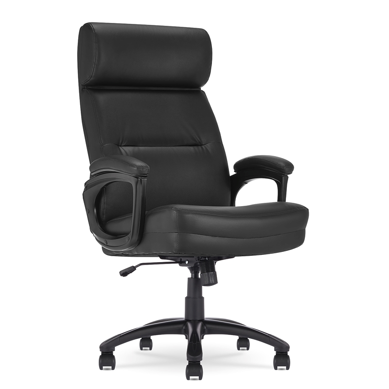 Maklaine Executive Big & Tall Ergonomic Office Chair Bonded Leather Black