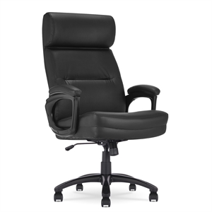 Maklaine Executive Big & Tall Ergonomic Office Chair Bonded Leather Black
