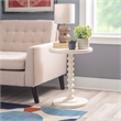 Maklaine Modern Transitional Wood Spindle Side Table in Off White