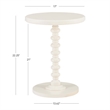 Maklaine Modern Transitional Wood Spindle Side Table in Off White