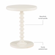 Maklaine Modern Transitional Wood Spindle Side Table in Off White