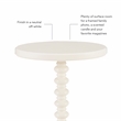 Maklaine Modern Transitional Wood Spindle Side Table in Off White