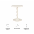 Maklaine Modern Transitional Wood Spindle Side Table in Off White
