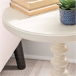Maklaine Modern Transitional Wood Spindle Side Table in Off White