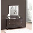 Maklaine Transitional Engineered Wood Frame Mirror in Espresso