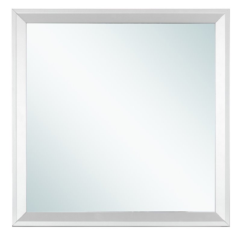 Maklaine Transitional Engineered Wood Frame Mirror in Silver Champagne