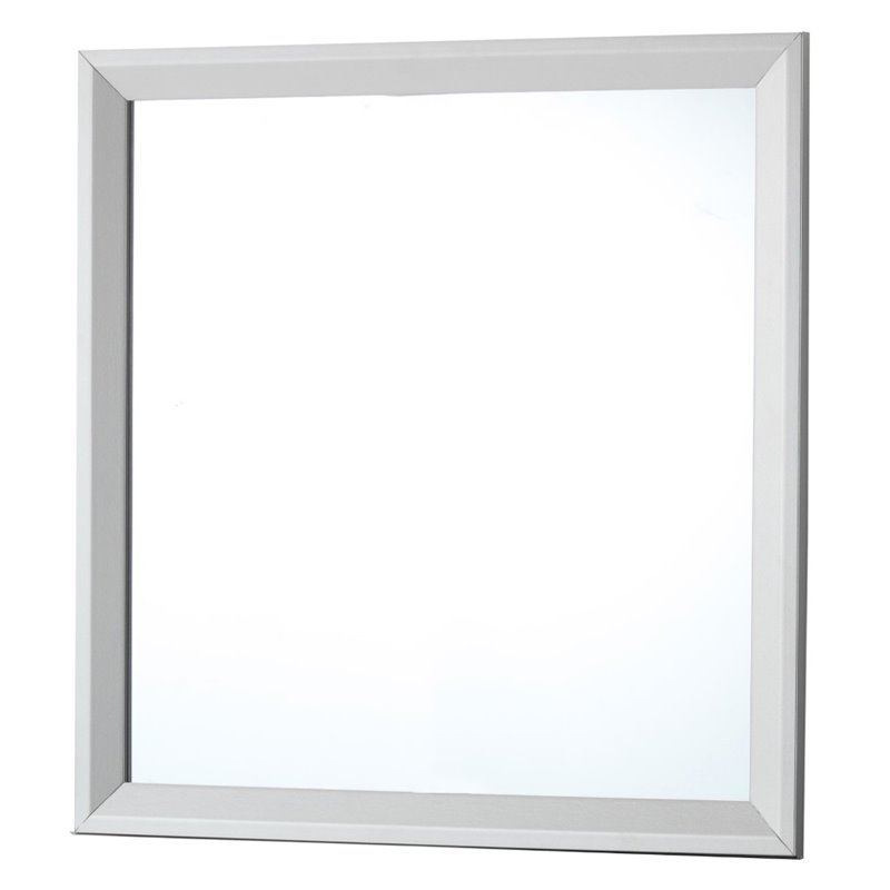 Maklaine Transitional Engineered Wood Frame Mirror in Silver Champagne