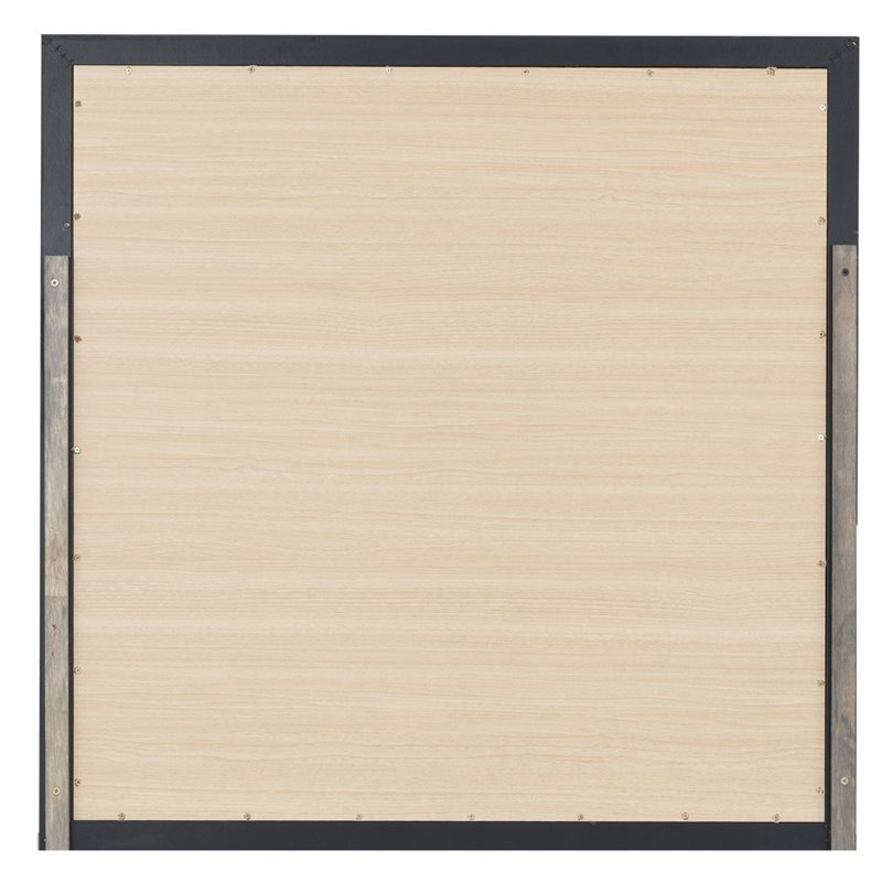 Maklaine Transitional Engineered Wood Frame Mirror in Black Finish