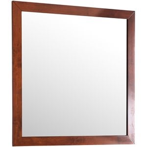 Maklaine Transitional Manufactured Wood Frame Mirror in Cherry