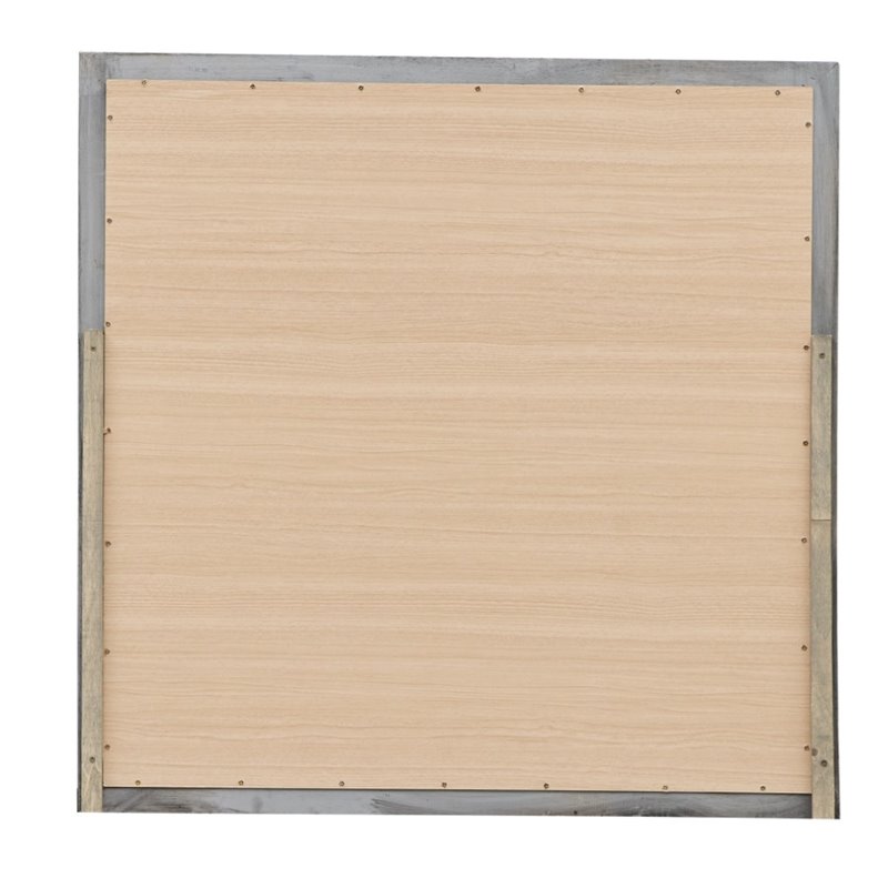 Maklaine Traditional Engineered Wood Frame Mirror in Gray Finish