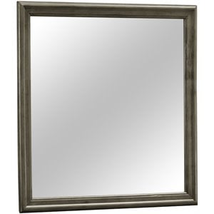 Maklaine Traditional Engineered Wood Frame Mirror in Gray Finish