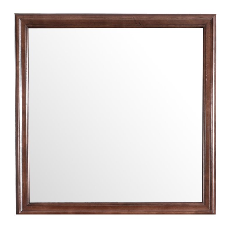 Maklaine Traditional Engineered Wood Frame Mirror in Cappuccino