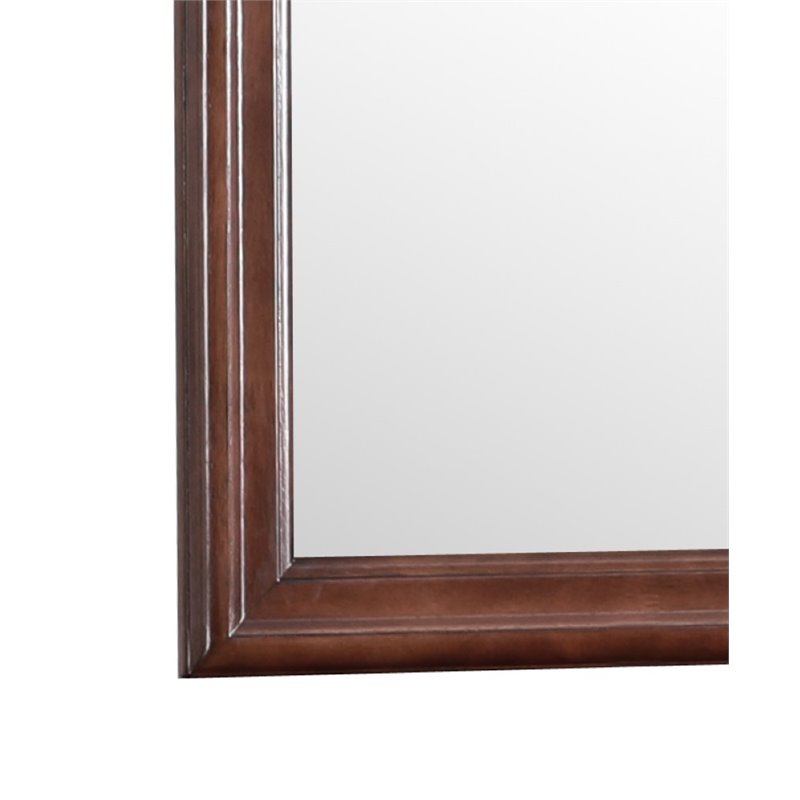 Maklaine Traditional Engineered Wood Frame Mirror in Cappuccino