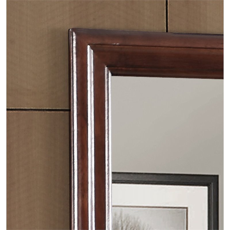 Maklaine Traditional Engineered Wood Frame Mirror in Cappuccino