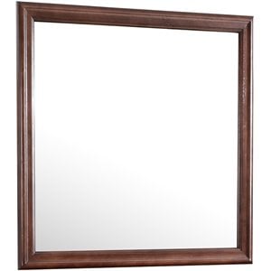 Maklaine Traditional Engineered Wood Frame Mirror in Cappuccino