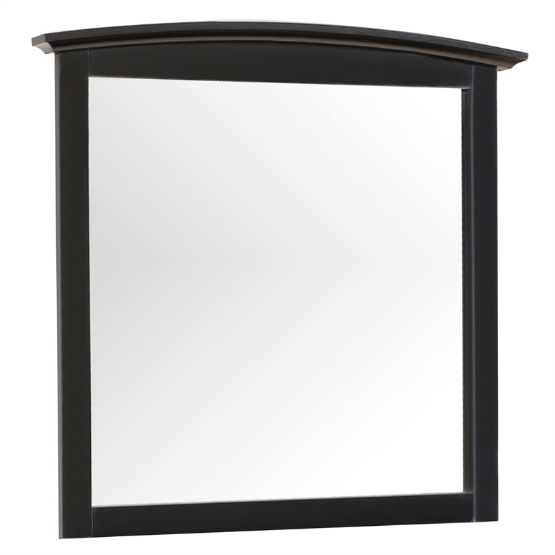 Maklaine Contemporary Engineered Wood Frame Mirror in Pink Finish
