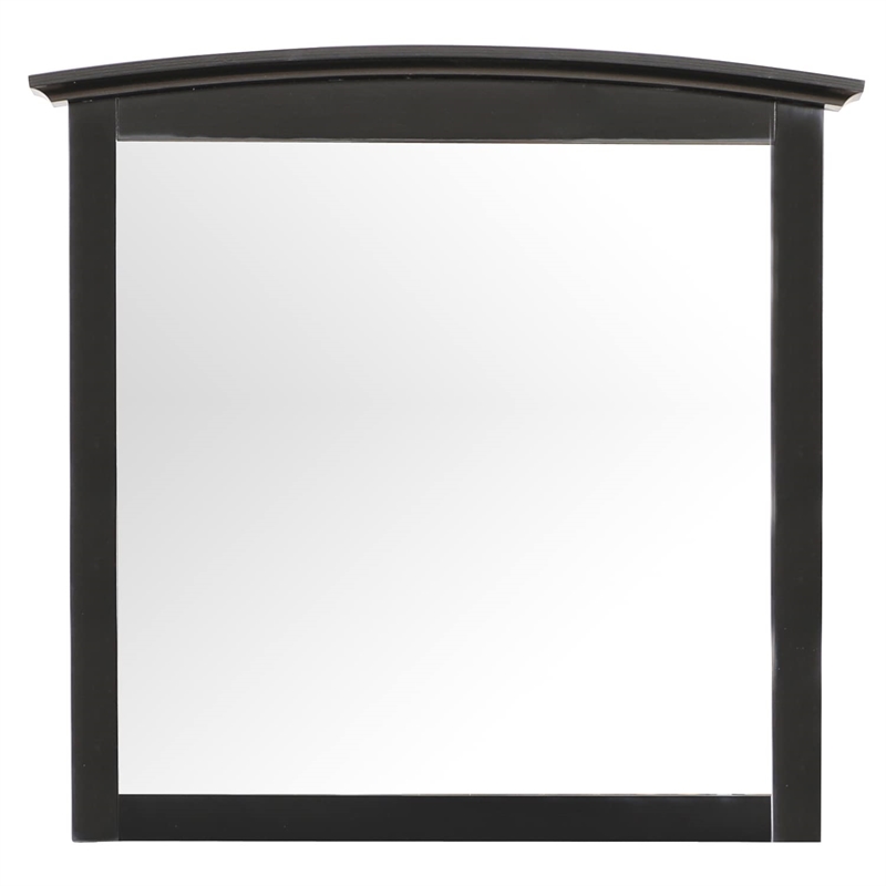 Maklaine Contemporary Engineered Wood Frame Mirror in Pink Finish