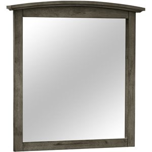 Maklaine Contemporary Engineered Wood Frame Mirror in Gray Finish
